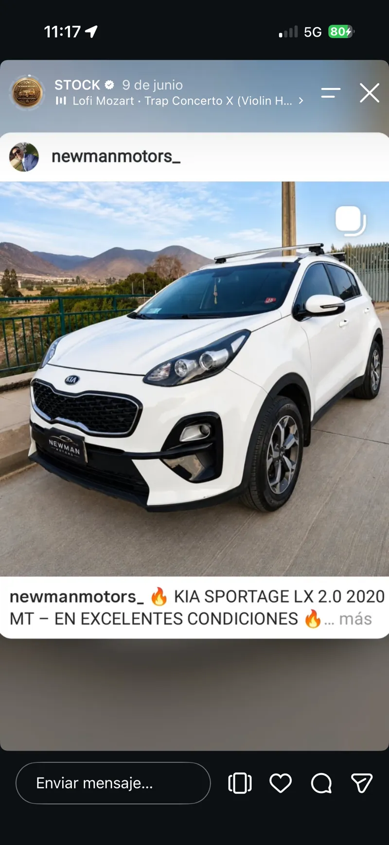 Kia Sportage LX 2.0 2020 blanca