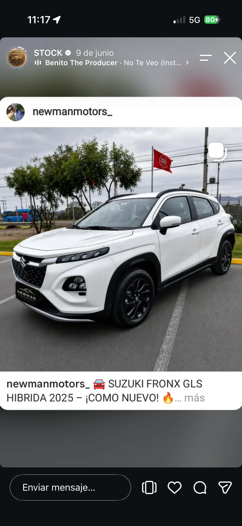 Suzuki Fronx GLS H&iacute;brida 2025 blanca
